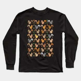 Cute and Colorful Squirrel Pattern Long Sleeve T-Shirt